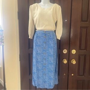 Vintage Pullover Sweater Ivory Fancy Pointelle Knit In Size S